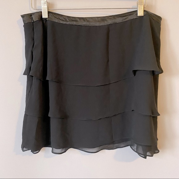 Mexx women’s black tiered sheer ruffle mini skirt - size 14 - Picture 3 of 13